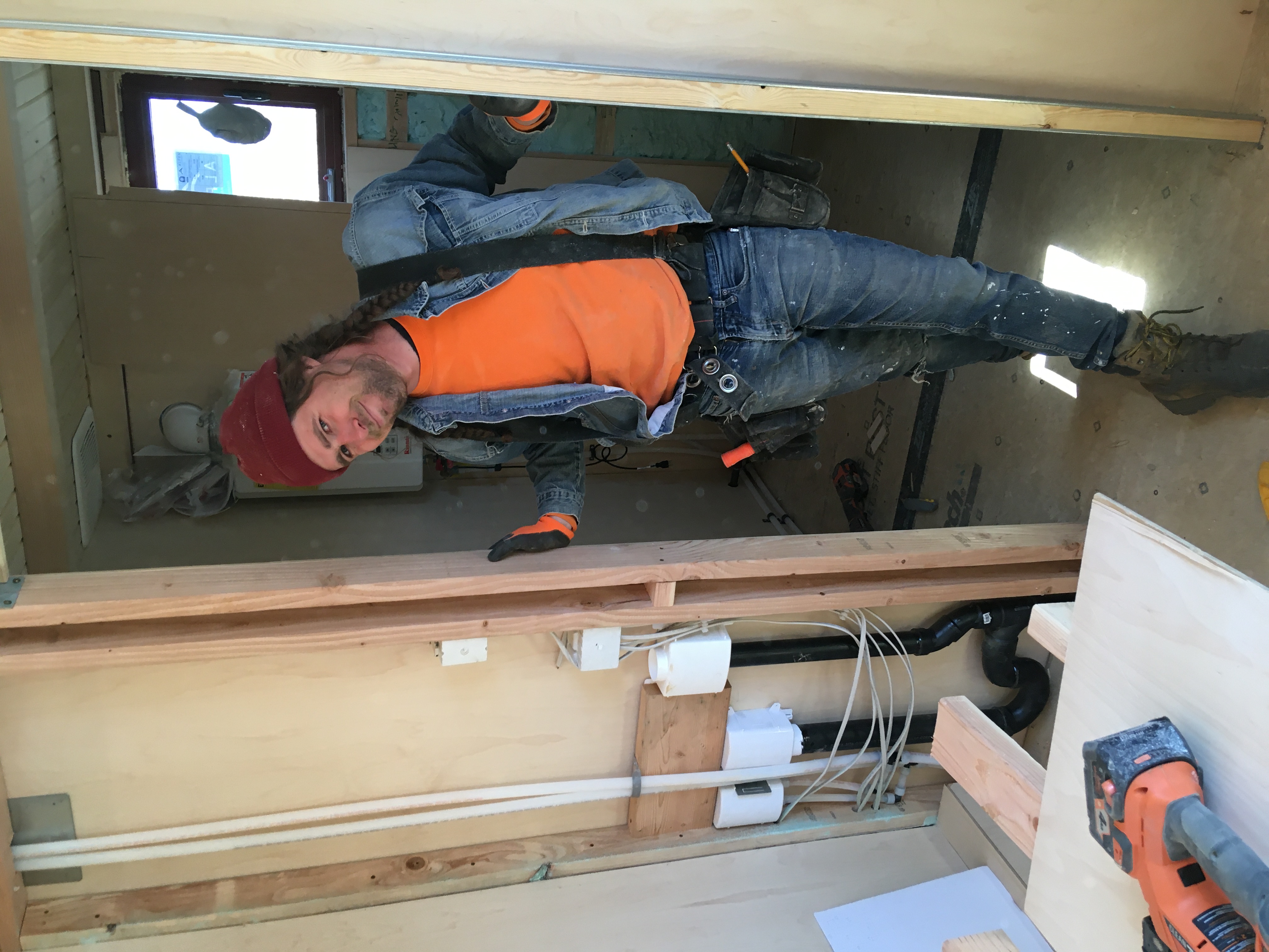 Adam posing with his handywork
