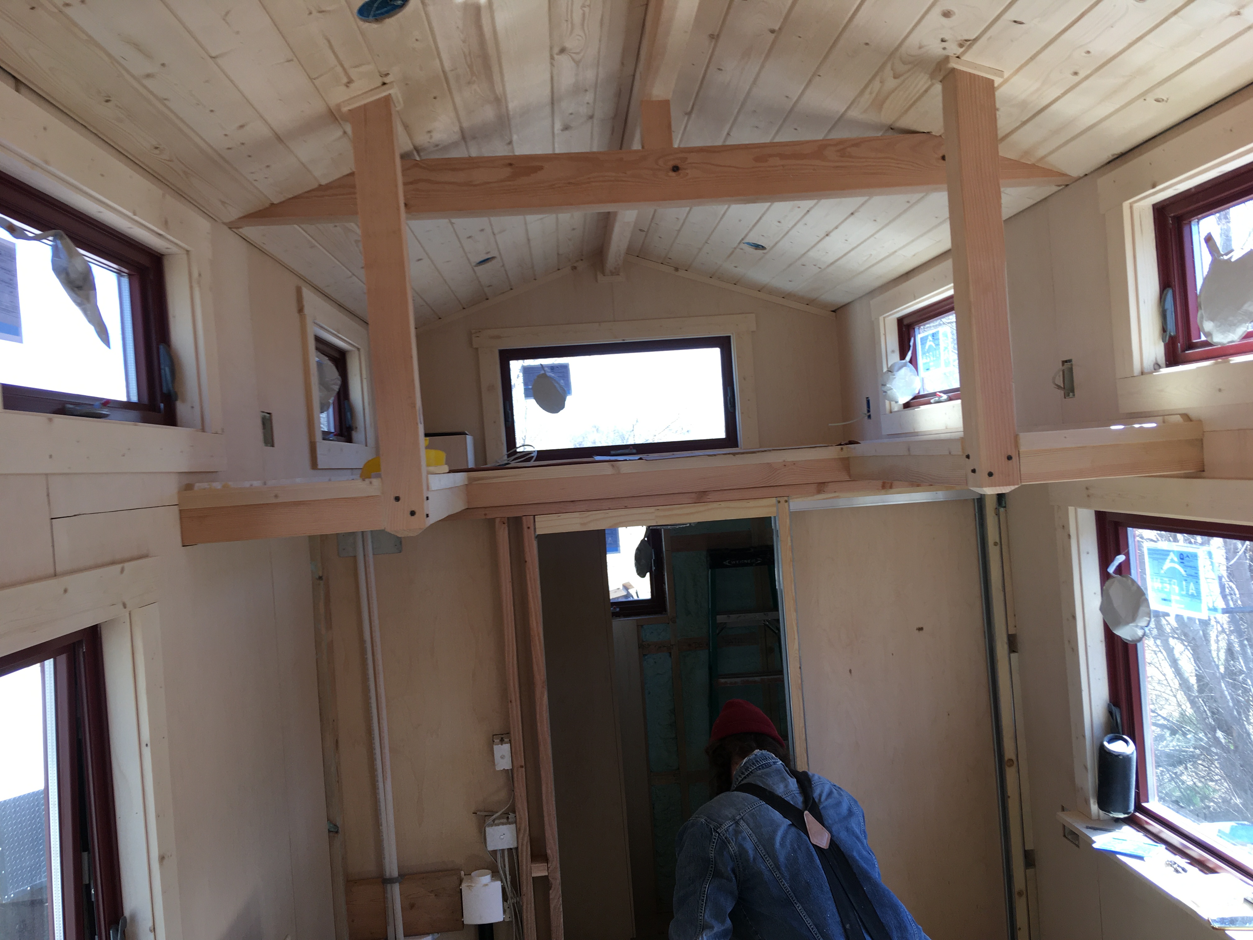 Bathroom walls roughed in and now the spaces are more independent.